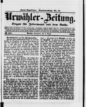Urwähler-Zeitung vom 04.08.1849