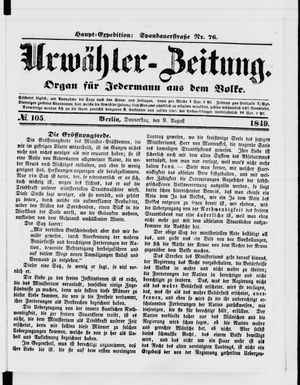 Urwähler-Zeitung on Aug 9, 1849