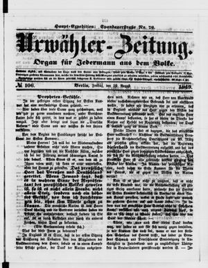 Urwähler-Zeitung vom 10.08.1849