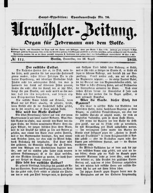 Urwähler-Zeitung on Aug 16, 1849