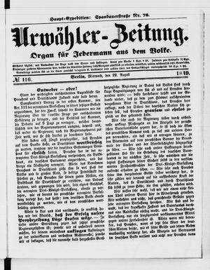 Urwähler-Zeitung vom 22.08.1849