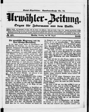 Urwähler-Zeitung vom 28.08.1849