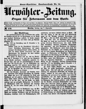 Urwähler-Zeitung on Sep 7, 1849