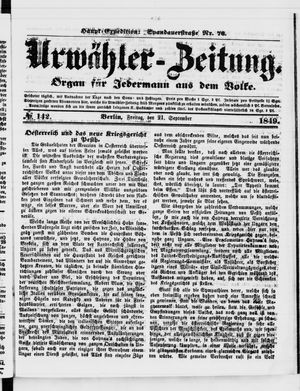 Urwähler-Zeitung on Sep 21, 1849