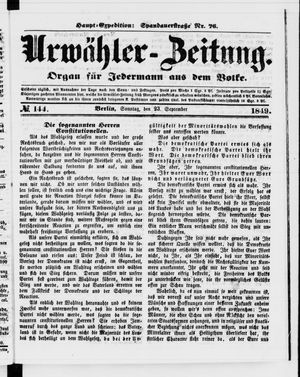 Urwähler-Zeitung vom 23.09.1849
