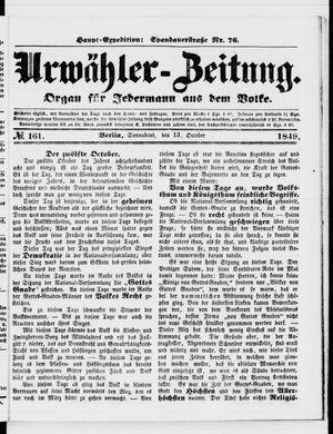 Urwähler-Zeitung vom 13.10.1849