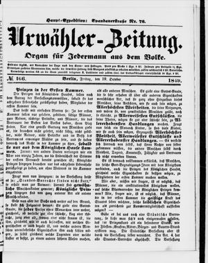 Urwähler-Zeitung vom 19.10.1849