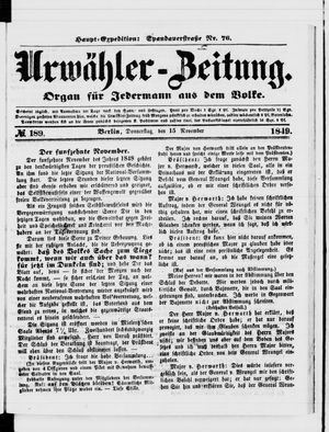 Urwähler-Zeitung on Nov 15, 1849