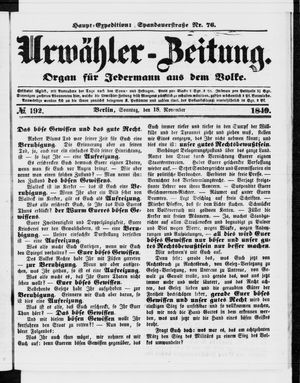 Urwähler-Zeitung vom 18.11.1849
