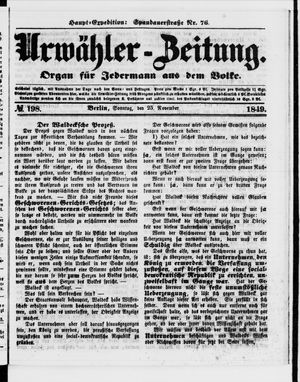 Urwähler-Zeitung vom 25.11.1849