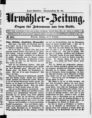 Urwähler-Zeitung vom 02.12.1849