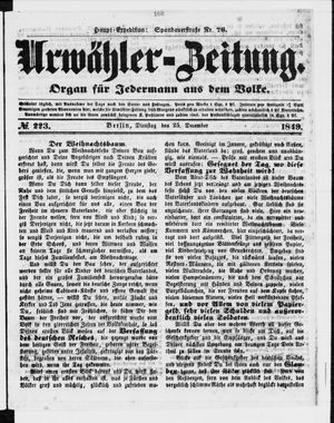 Urwähler-Zeitung on Dec 25, 1849