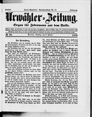 Urwähler-Zeitung vom 03.02.1850