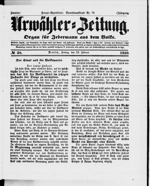 Urwähler-Zeitung vom 15.02.1850