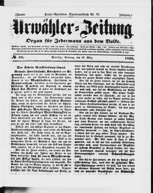Urwähler-Zeitung on Mar 10, 1850