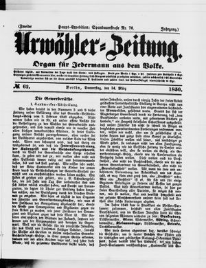 Urwähler-Zeitung vom 14.03.1850