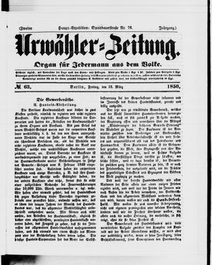 Urwähler-Zeitung on Mar 15, 1850