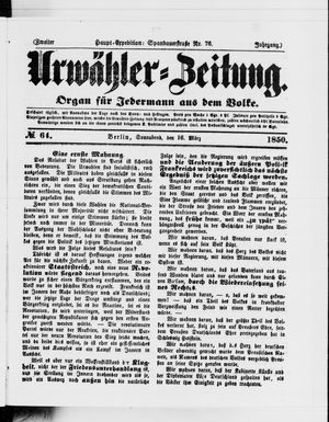 Urwähler-Zeitung vom 16.03.1850