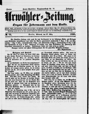 Urwähler-Zeitung vom 27.03.1850
