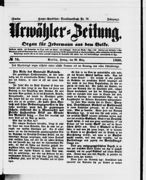 Urwähler-Zeitung on Mar 29, 1850