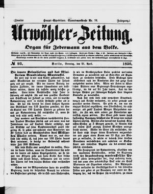 Urwähler-Zeitung vom 21.04.1850