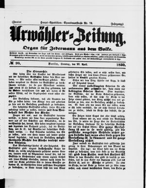 Urwähler-Zeitung vom 28.04.1850