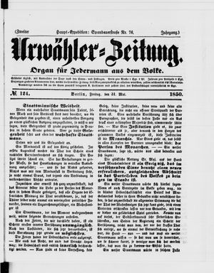 Urwähler-Zeitung vom 31.05.1850