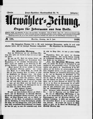 Urwähler-Zeitung vom 02.06.1850