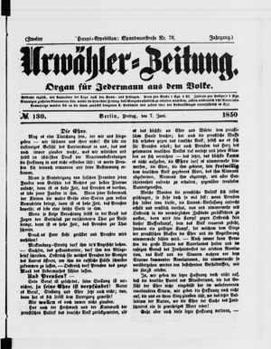 Urwähler-Zeitung vom 07.06.1850