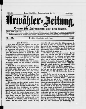 Urwähler-Zeitung vom 08.06.1850