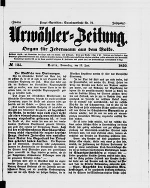 Urwähler-Zeitung vom 13.06.1850