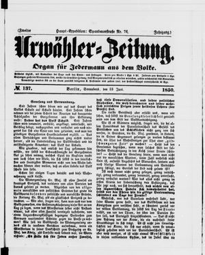 Urwähler-Zeitung vom 15.06.1850