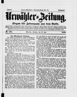 Urwähler-Zeitung on Jun 16, 1850