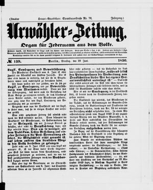 Urwähler-Zeitung vom 18.06.1850