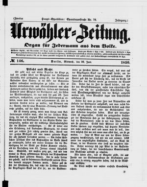 Urwähler-Zeitung vom 26.06.1850