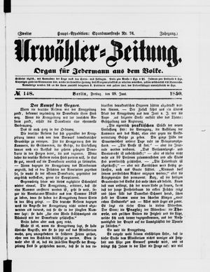 Urwähler-Zeitung vom 28.06.1850