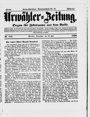 Urwähler-Zeitung vom 18.07.1850