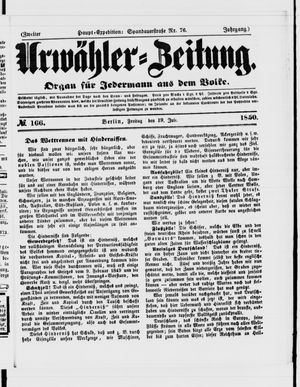 Urwähler-Zeitung vom 19.07.1850
