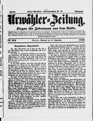 Urwähler-Zeitung vom 11.09.1850