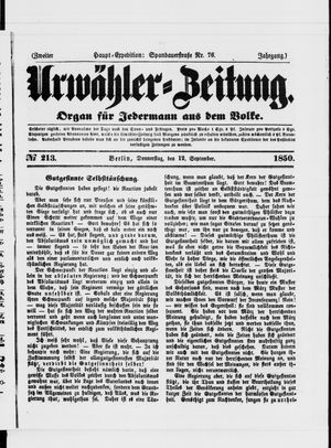 Urwähler-Zeitung vom 12.09.1850