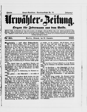 Urwähler-Zeitung vom 25.09.1850