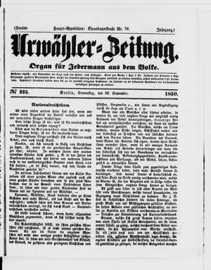Urwähler-Zeitung vom 26.09.1850