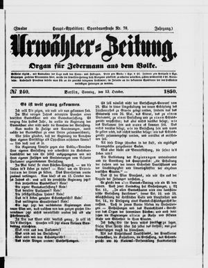 Urwähler-Zeitung vom 13.10.1850