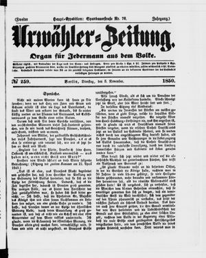 Urwähler-Zeitung vom 05.11.1850