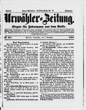 Urwähler-Zeitung vom 07.11.1850