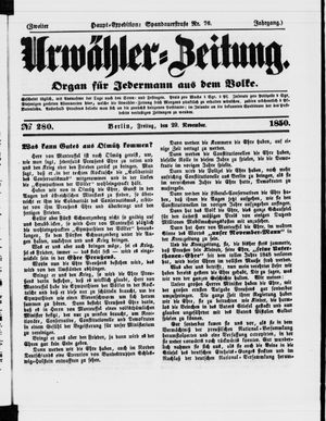 Urwähler-Zeitung vom 29.11.1850