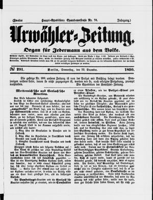 Urwähler-Zeitung on Dec 12, 1850