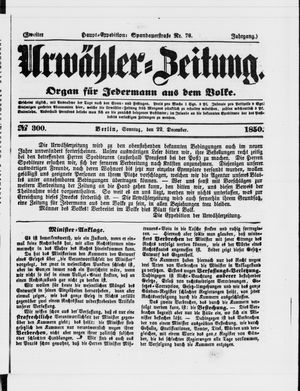 Urwähler-Zeitung vom 22.12.1850