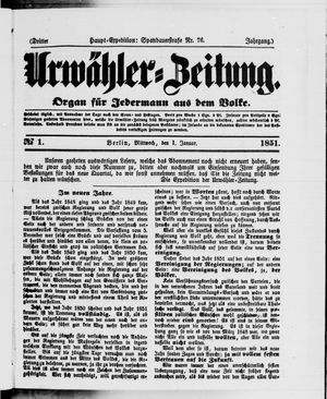 Urwähler-Zeitung on Jan 1, 1851