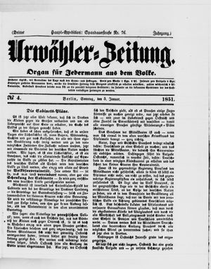Urwähler-Zeitung vom 05.01.1851